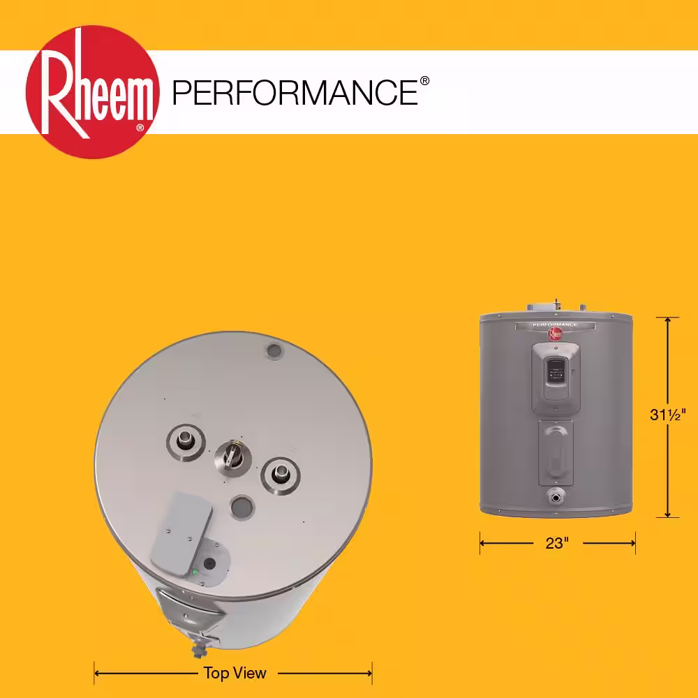 Rheem Performance 38 Gal. 4500-Watt Elements Short Electric Water Heater -WA or Version with 6-Year Tank Warranty and 240-Volt