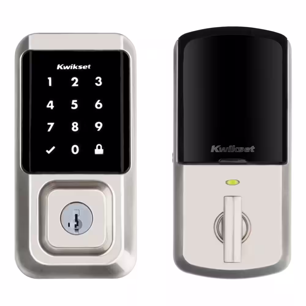 Kwikset HALO Satin Nickel Keypad Electronic Smart Lock Deadbolt Feat SmartKey Security, Touchscreen and Wi-Fi w/Halifax Lever