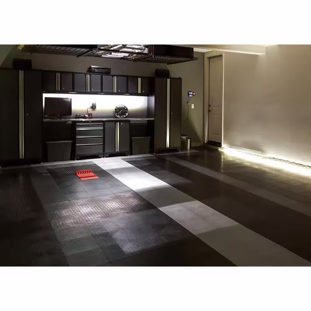 MotorDeck 12 in. x 12 in. Coin Black Modular Tile Garage Flooring (24-Pack)