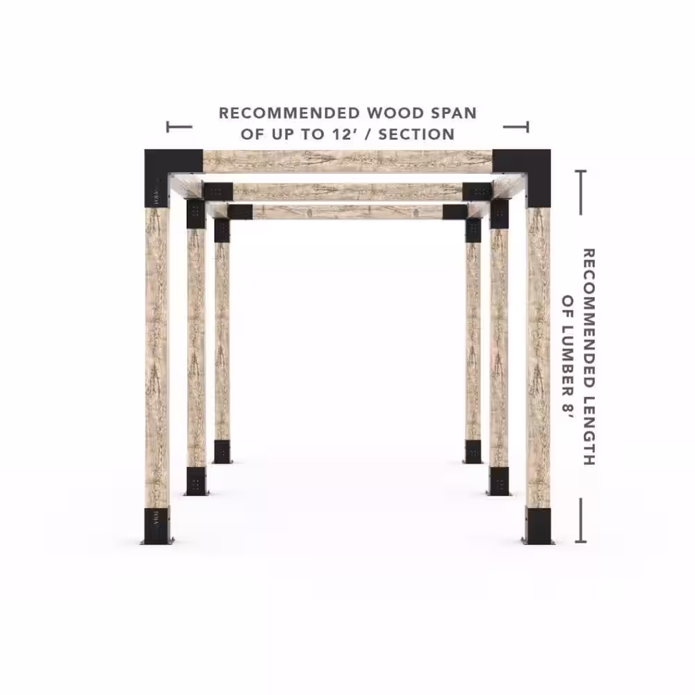 TOJA GRID Any Size Double Pergola kit, for 6x6 Wood