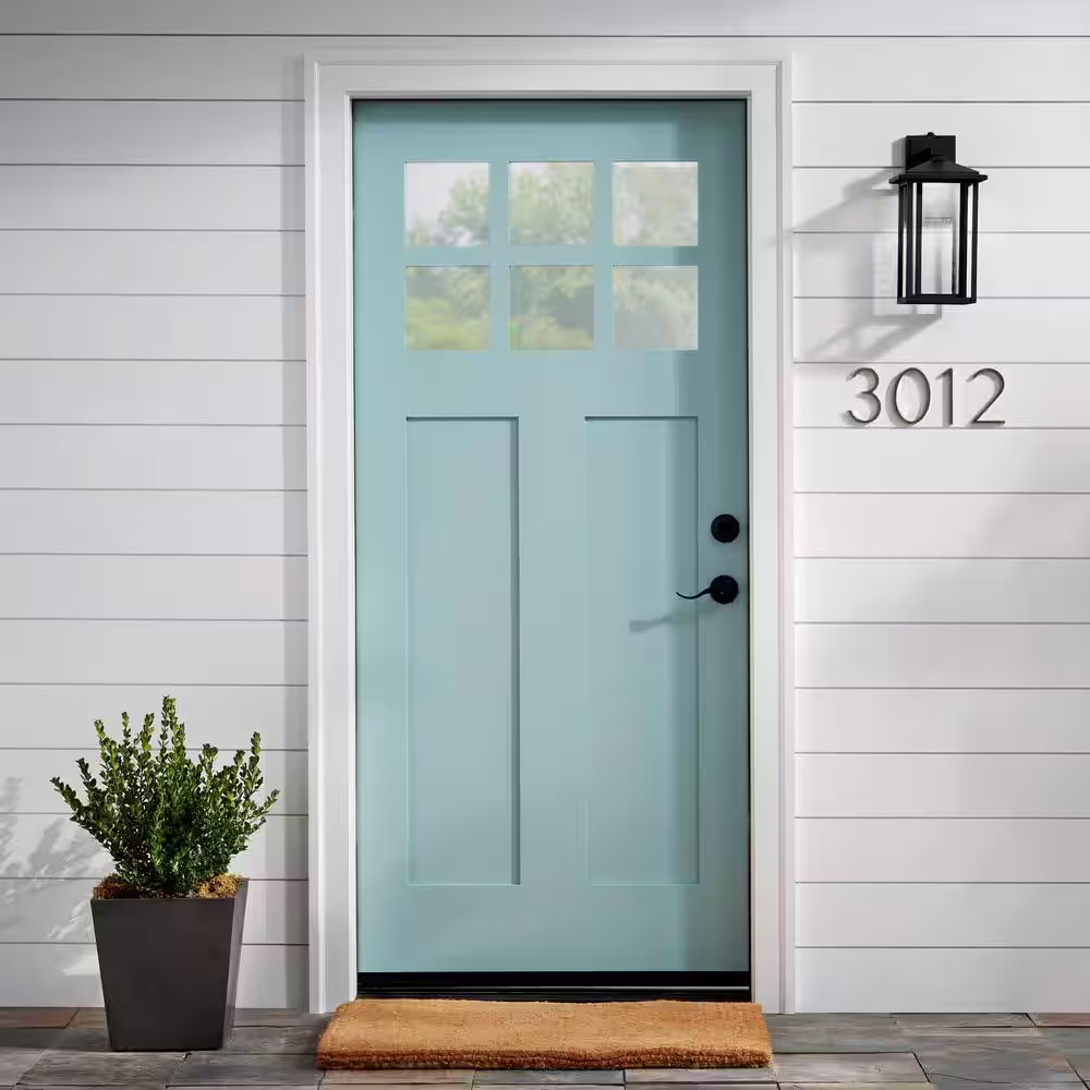 Everbilt 5 in. Satin Nickel Floating or Flush Plated House Number 7