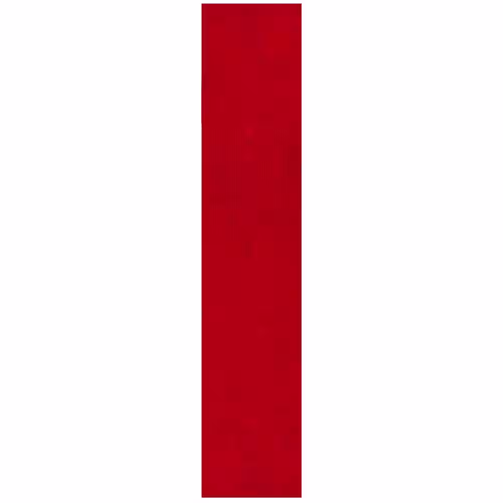 Ottomanson Scrabe Rib Waterproof Non-Slip Rubber Back Runner Rug, 2 ft. W x 20 ft. L, Red, Polypropylene Garage Flooring