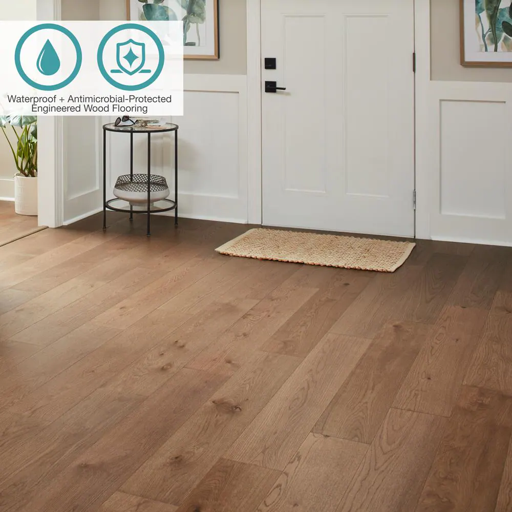 Pergo Defense+ Hadlock Harbor Oak 3/8 in. T x 7.5 in. W Waterproof Engineered Hardwood Flooring (24.5 sq.ft/case)