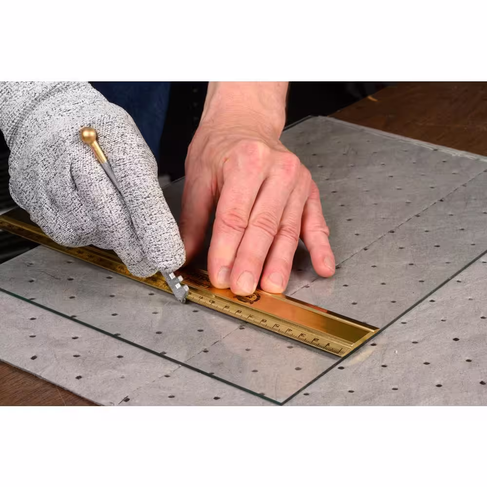 None Fletcher-Terry Hand Held Glass Cutter, Steel Wheel, 130Â° Gold tip Tapping Ball End, Length is 5.25 in.