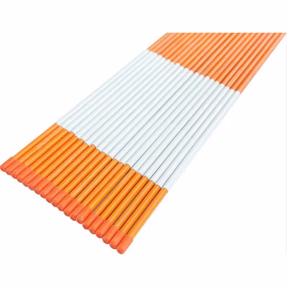 FiberMarker 36 in. Pavement Marker 1/4 in. Dia Solid Snow Poles Stakes Reflective, Orange (50-Pack)
