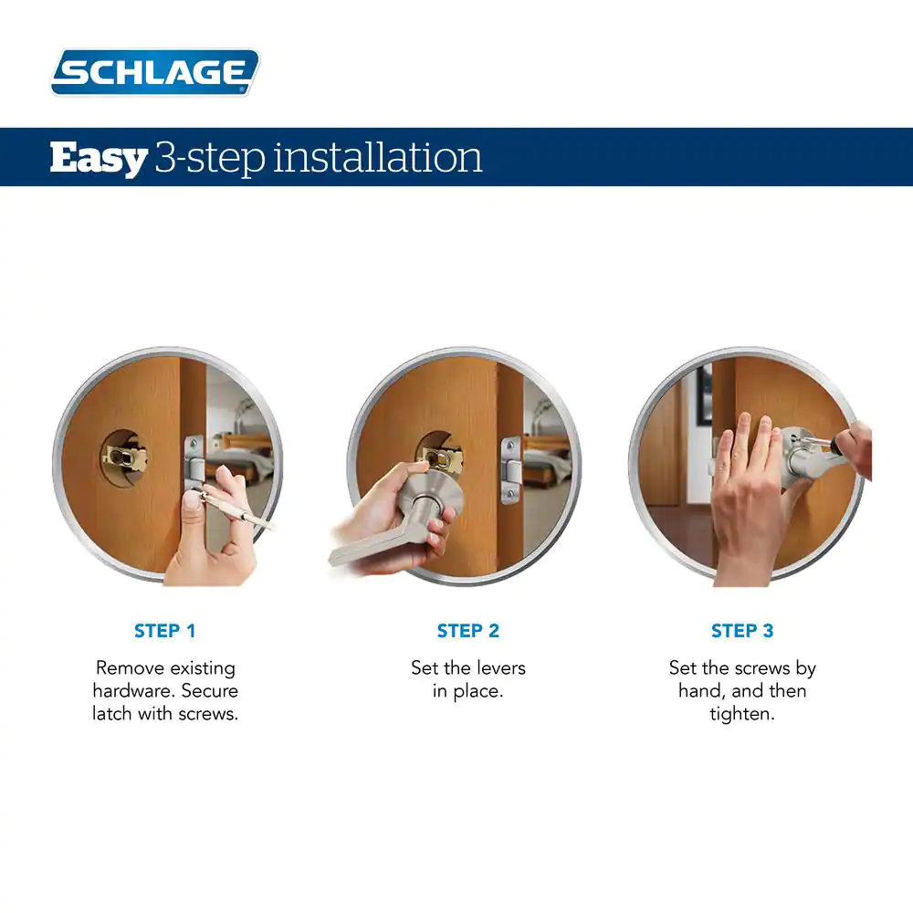 Schlage Sacramento Satin Nickel Privacy Bed/Bath Door Handle
