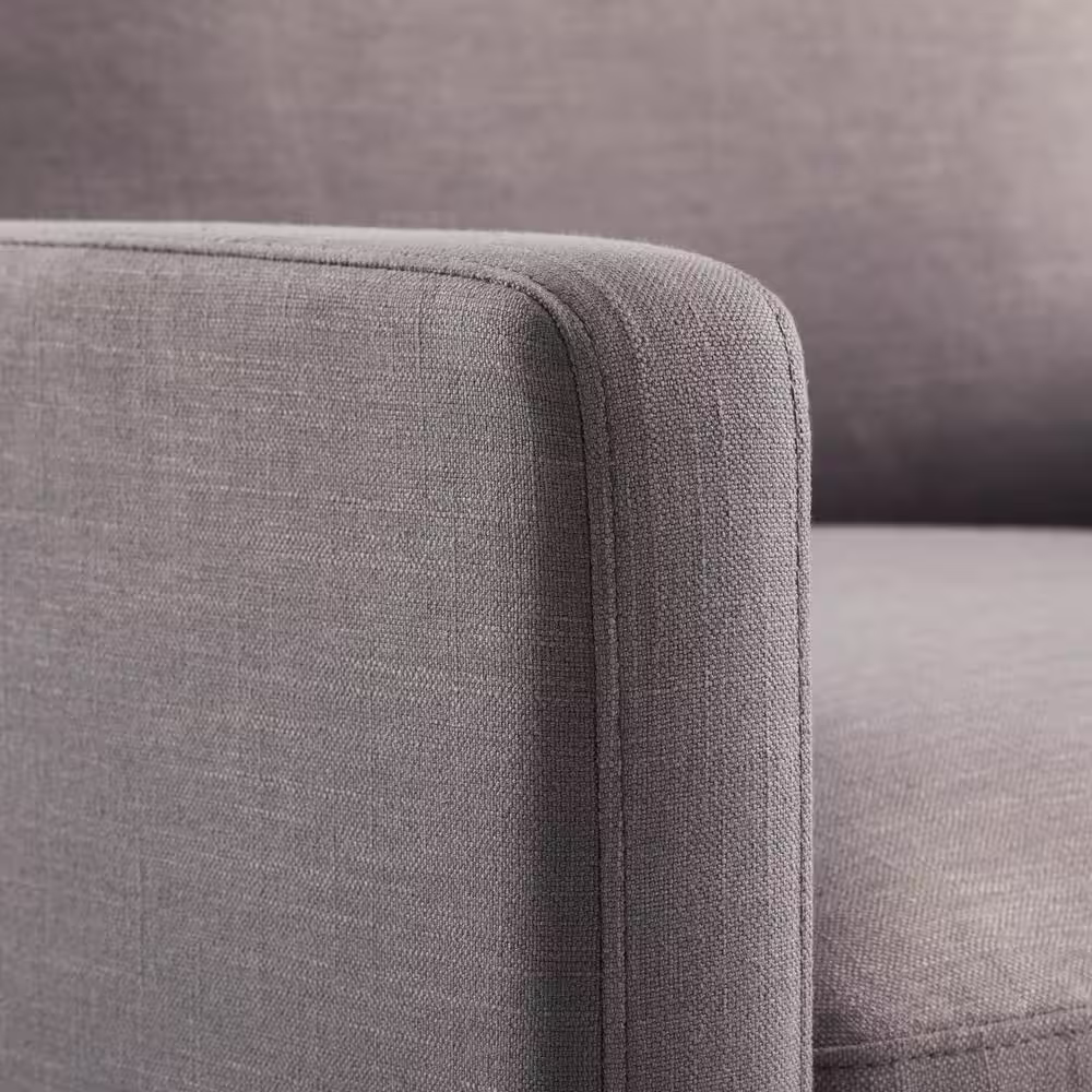 New Heights Delano 62 in. W Gray Charcoal Linen Blend 2-Seater Loveseat with Performance Fabric