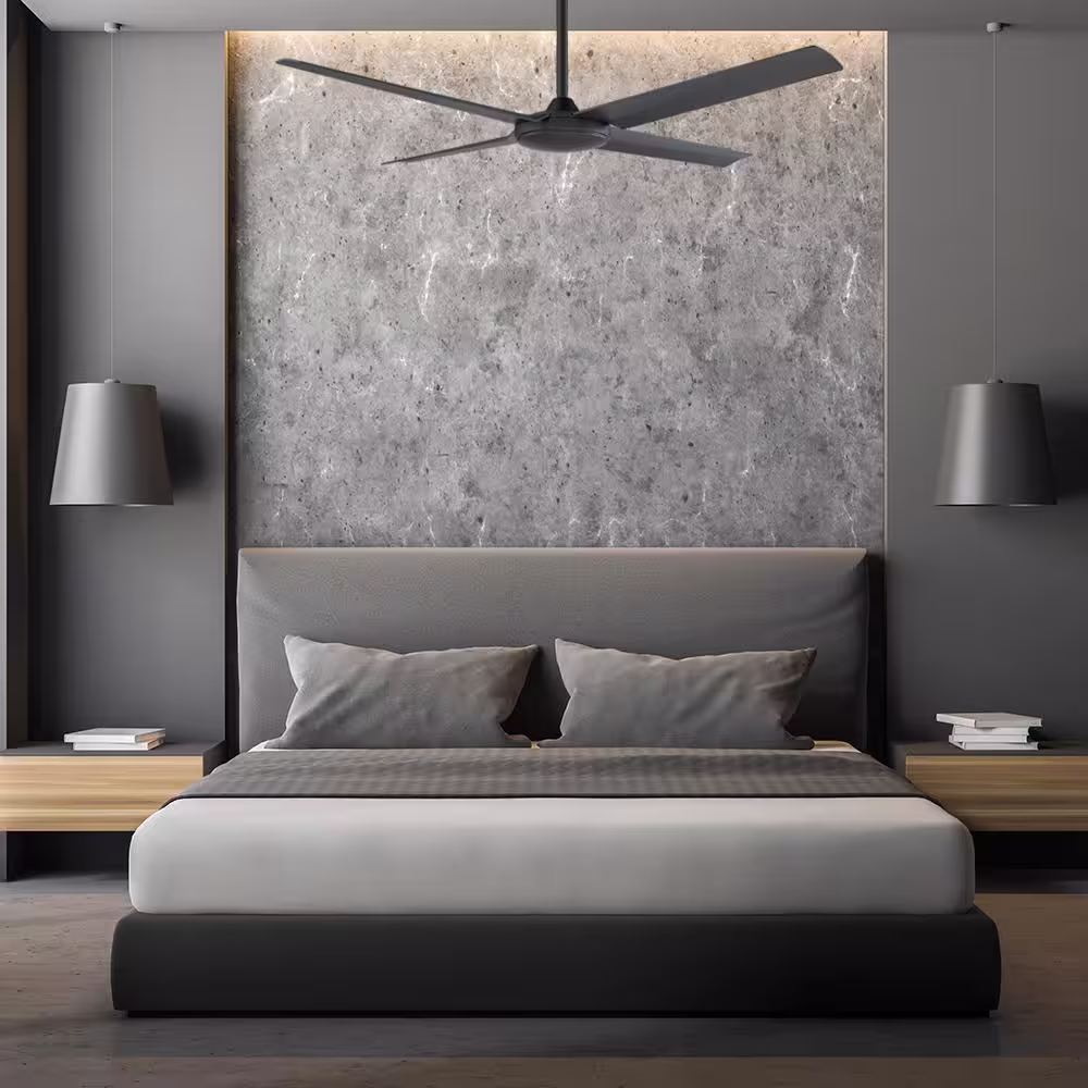 Altitude Laritza 56 in. Indoor/Outdoor Matte Black Ceiling Fan with Remote Control