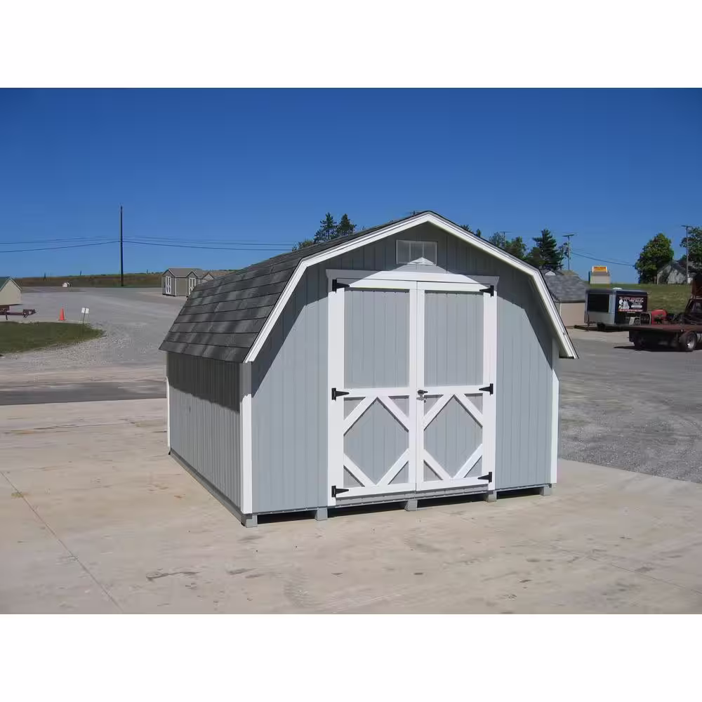 LITTLE COTTAGE CO. Classic Gambrel 12 ft. x 14 ft. Wood Storage Building Precut Kit with 4 ft. Sidewalls with Floor