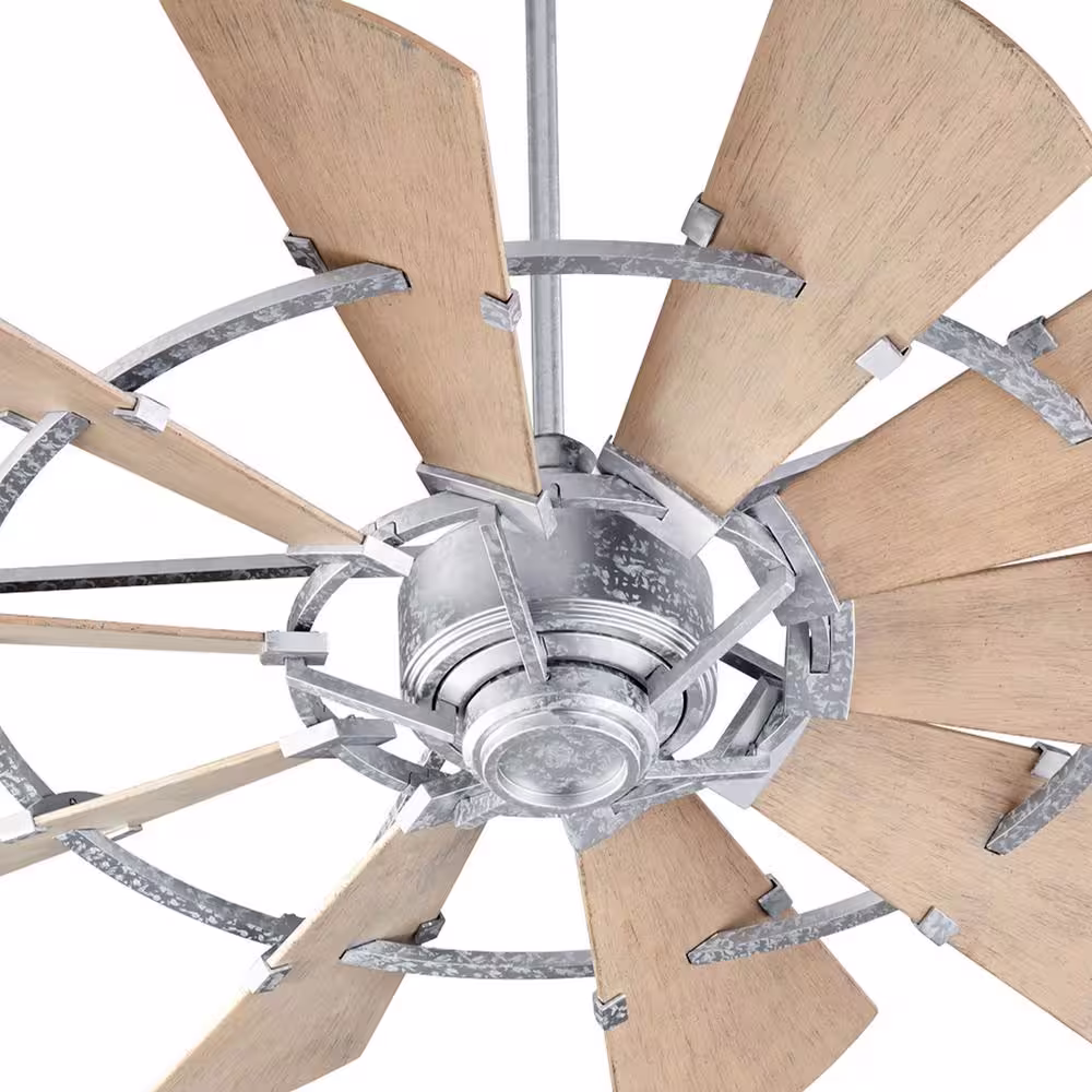 None Windmill 52 in. Indoor/Outdoor Galvanized Ceiling Fan with Wall Control
