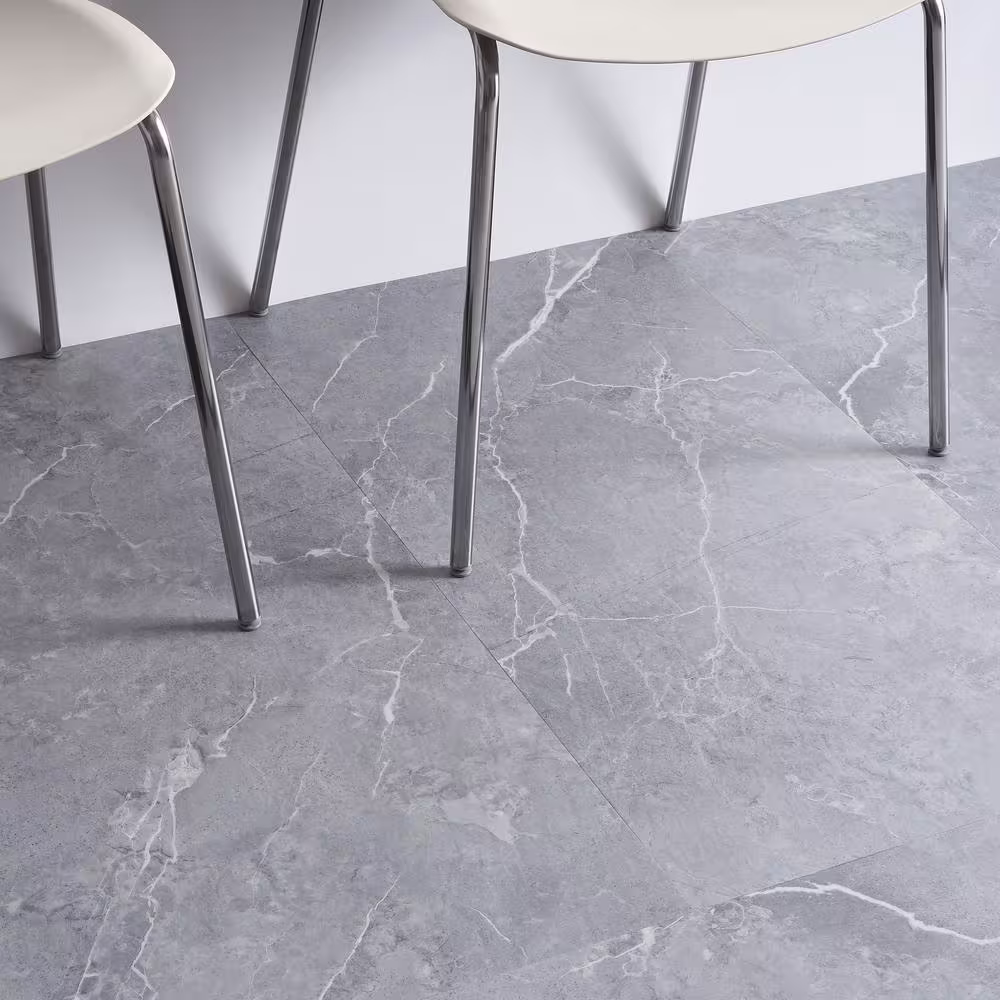 Ivy Hill Tile Duren Marbello Gray 28MIL x 18 in. W x 36 in. L Glue Down Waterproof Luxury Vinyl Plank Flooring (36 sqft/case)