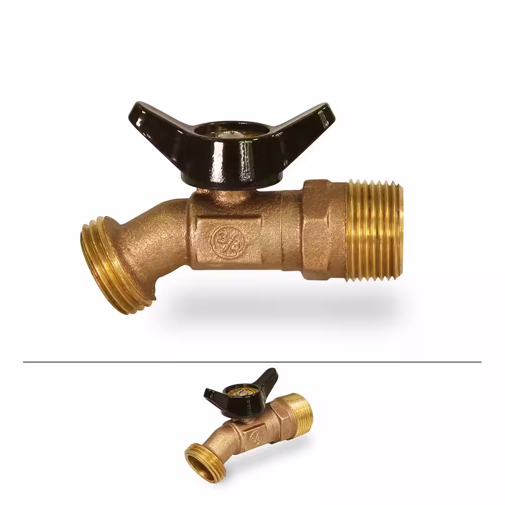 The Plumber's Choice 3/4 in. MIP Inlet x 3/4 in. MHT Outlet No Kink Multi-Turn Sillcock Hose Bibb; Cast Brass