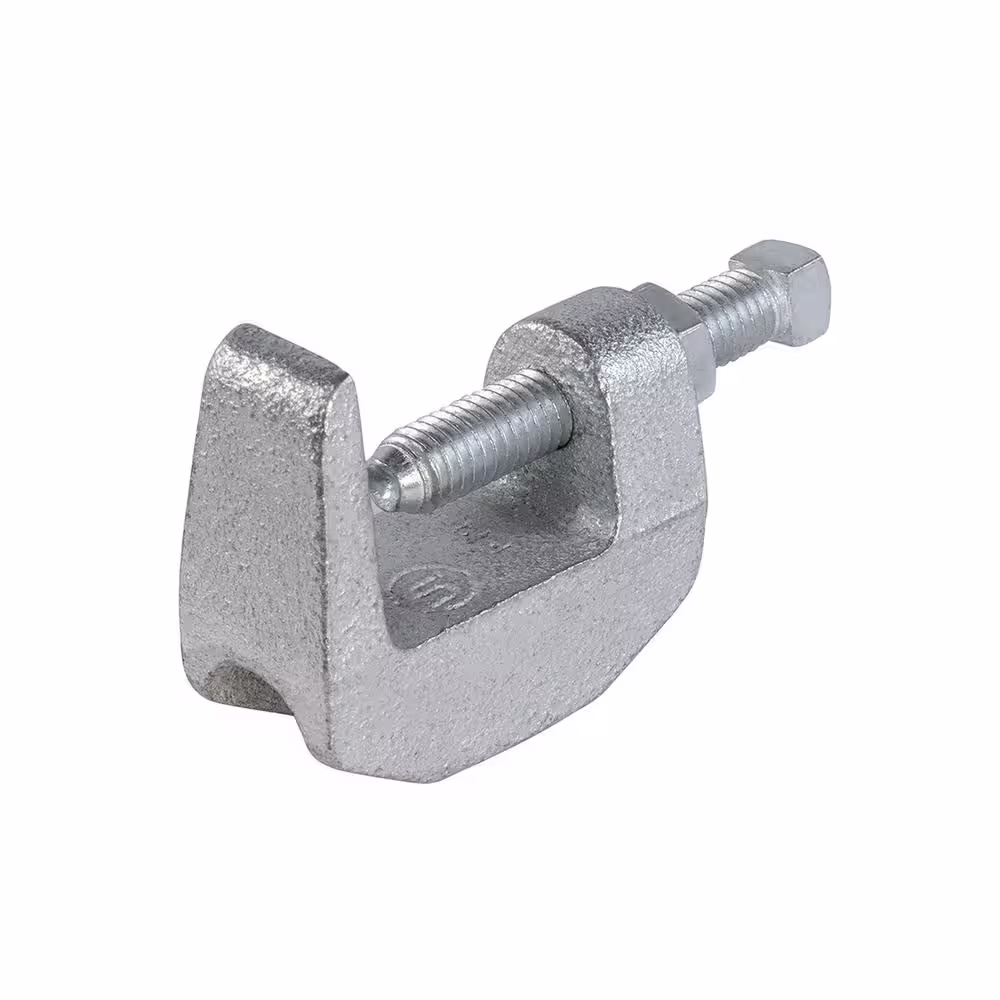 The Plumber's Choice Wide Mouth Beam Clamp for 5/8 in. Threaded Rod in Electro Galvanized Steel