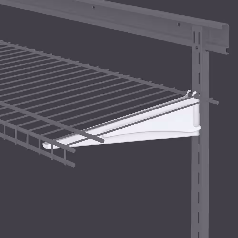 ClosetMaid ShelfTrack 12 in. x .5 in. White Shelf Bracket Contractor Pack (2-Piece)