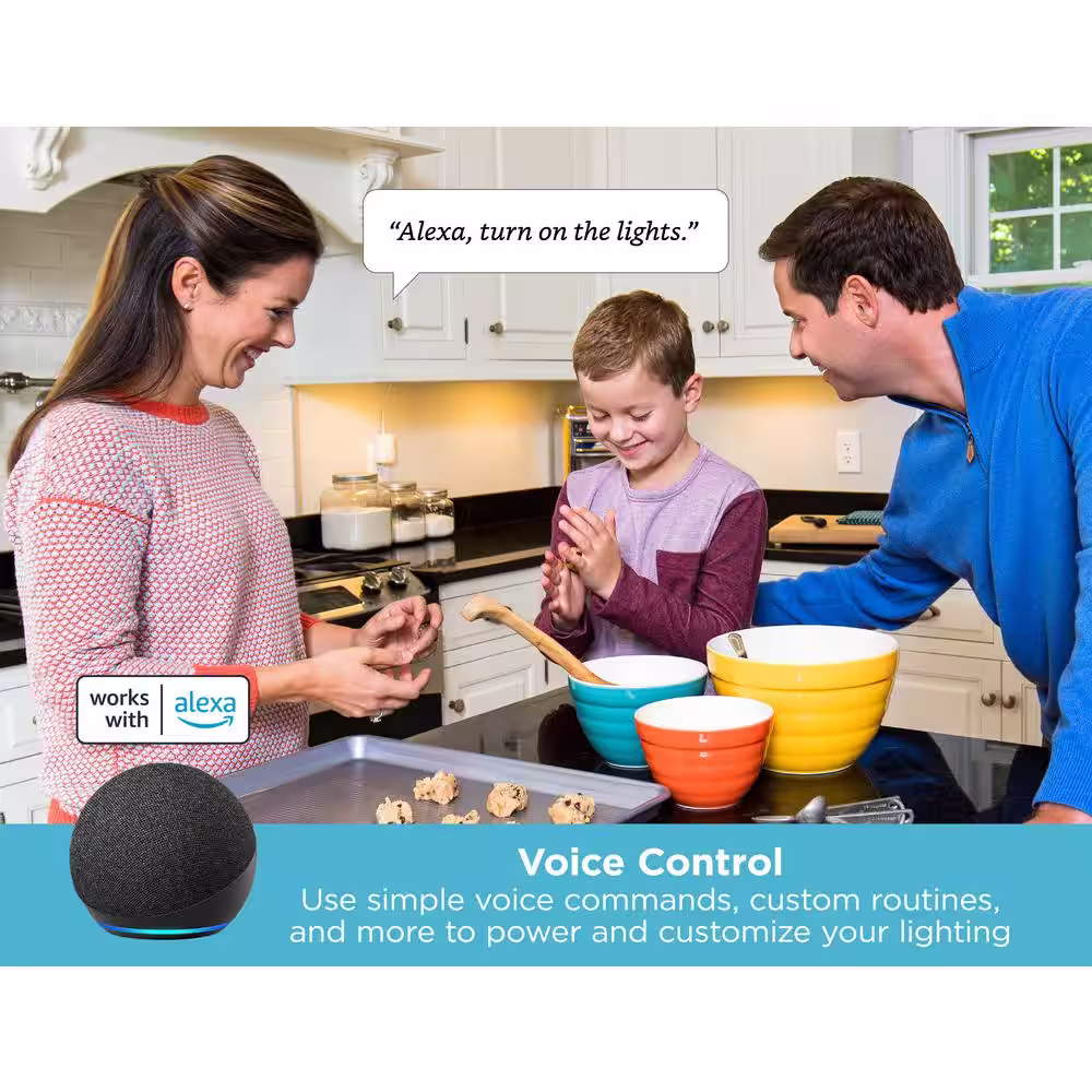 BLACK+DECKER 9 in. White Plug-In Works with Alexa, Bars  Integrated LED Light Bulb Linkable Under Cabinet Light (6-Pack)