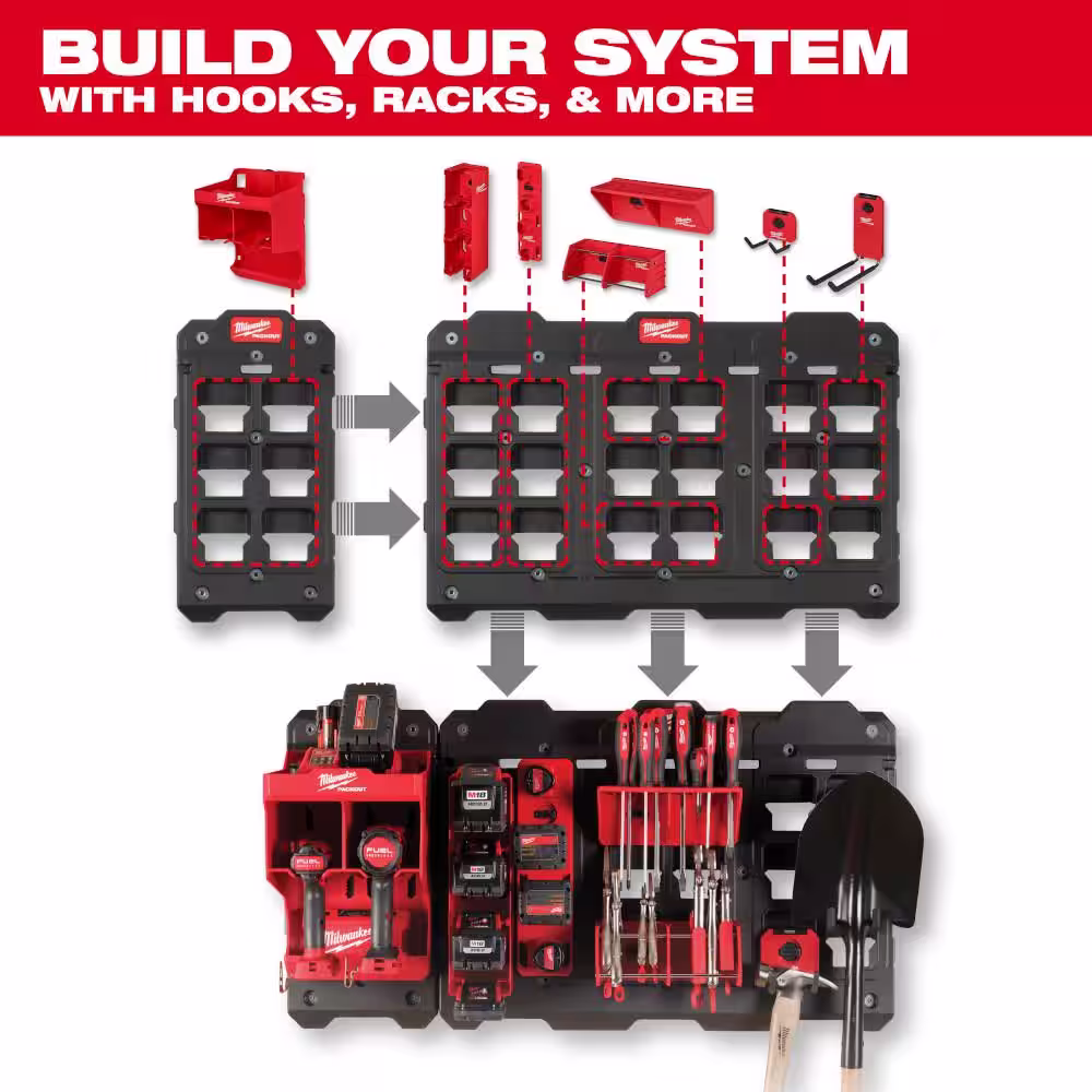Milwaukee Packout 2-Pack Bin Set with Packout Compact Wall Plate