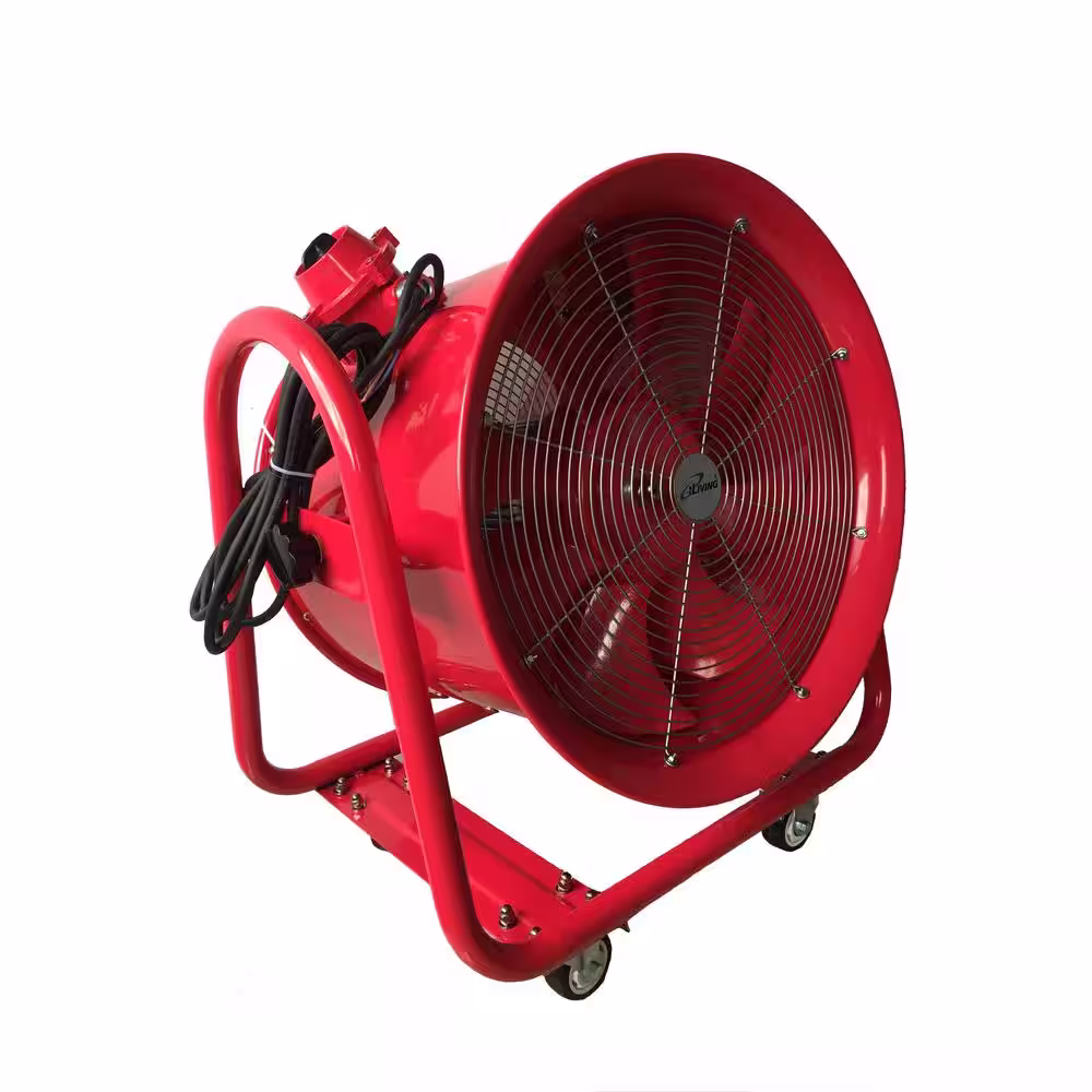 iLIVING Explosion Proof 20 in. Ventilation Floor Fan, With 900-Watt, 5830 CFM, Red