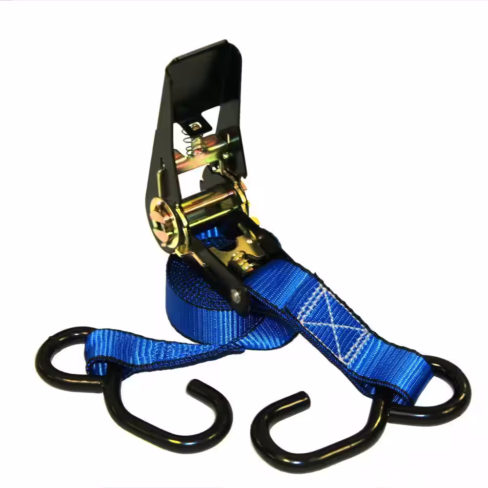 EVEREST Ready Pack 1 in. x 6 ft. Ratchet Tie-Down Strap with 1200 lbs./S-Hook (12 per Box)