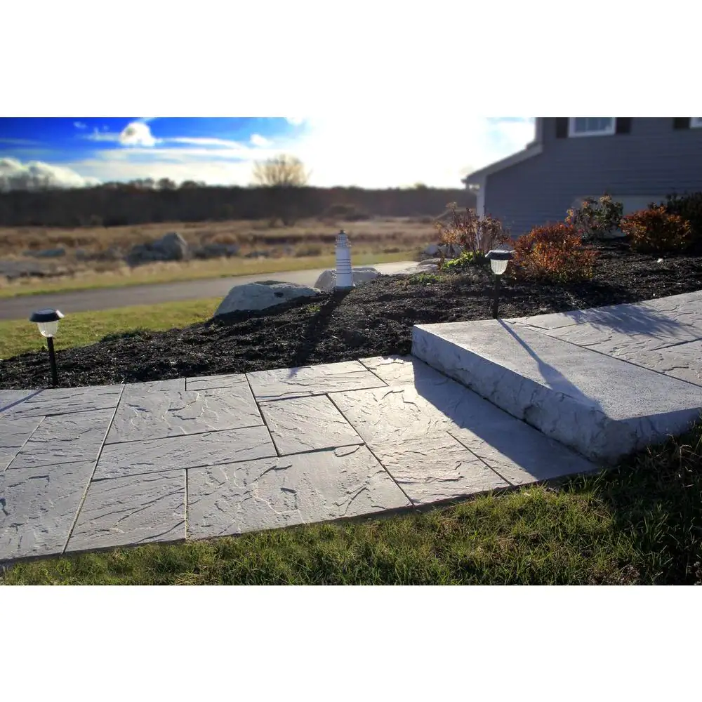 Nantucket Pavers Patio-on-a-Pallet 12in. x 24in. and 24in. x 24in. Concrete Gray Basketweave Yorkstone Paver (18 Pieces/48 Sq Ft.)