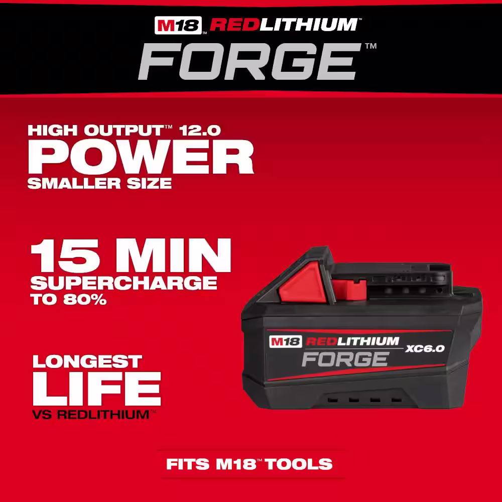 Milwaukee M18 18V Lithium-Ion REDLITHIUM FORGE 6.0 Ah Battery Pack (4-Pack)