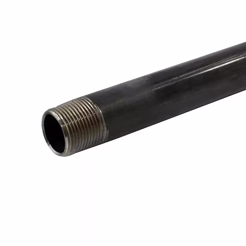 The Plumber's Choice 1-1/4 in. x 4 ft. Black Steel Pipe