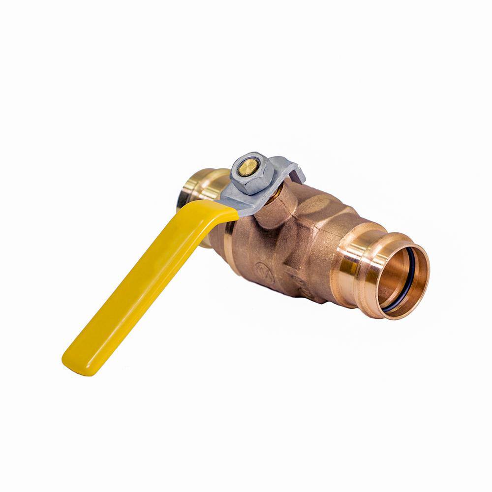 The Plumber's Choice 1-1/2 in. Brass Double-O-Ring Press Ball Valve