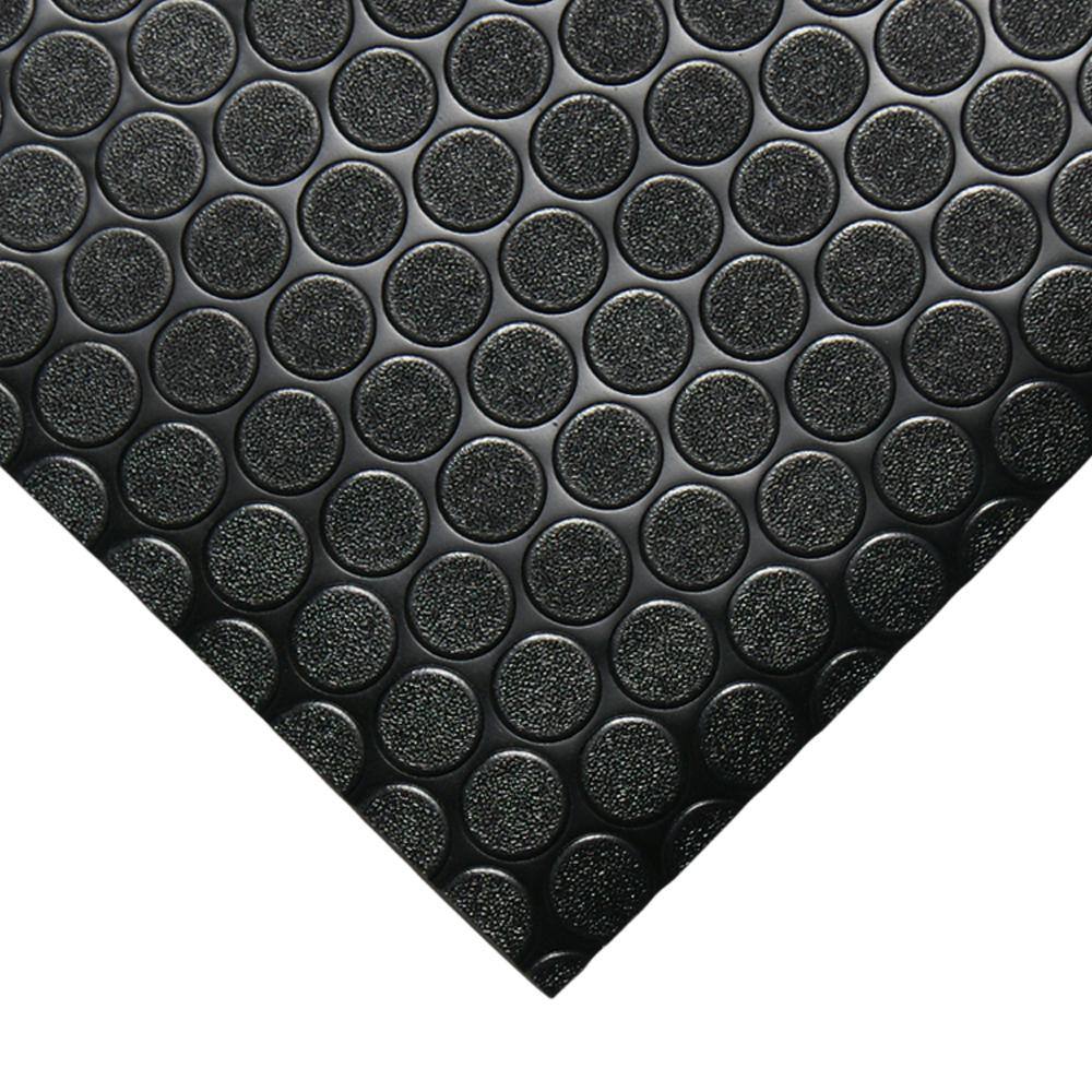 Rubber-Cal Coin Grip 4 ft. x 14 ft. Brown Commercial Grade PVC Flooring