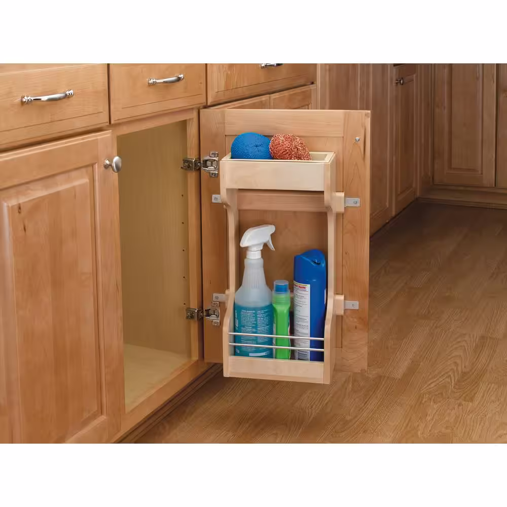 Rev-A-Shelf D Medium Cabinet Door Mount Wood 2-Shelf Organizer, Brown